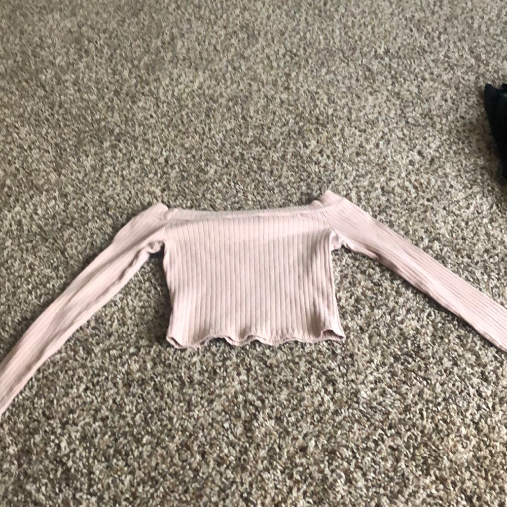 Pink off the shoulder long sleeve